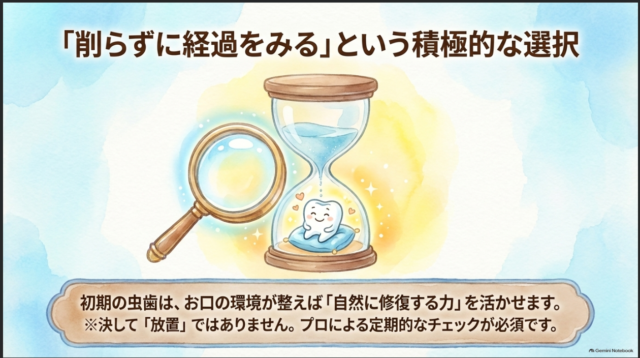 削らずに経過をみる